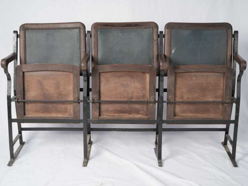 Sturdy cast iron theater chairs