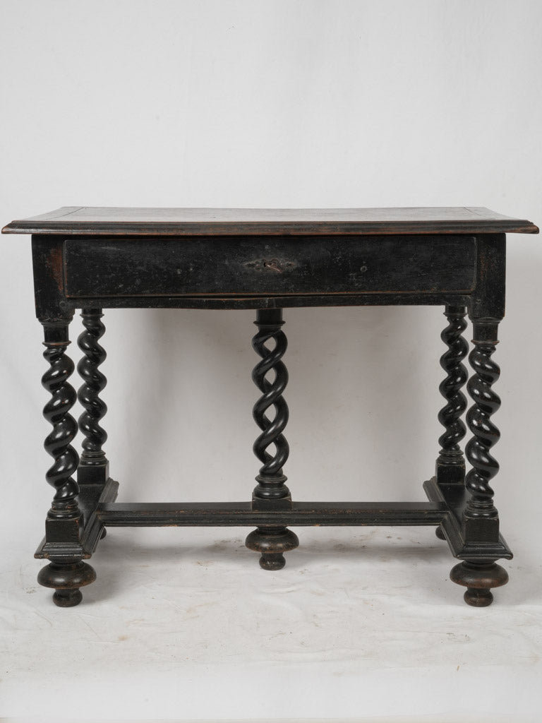 Elegant spiral legs antique writing desk