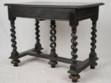 Timeless craftsmanship rich blackened wood desk