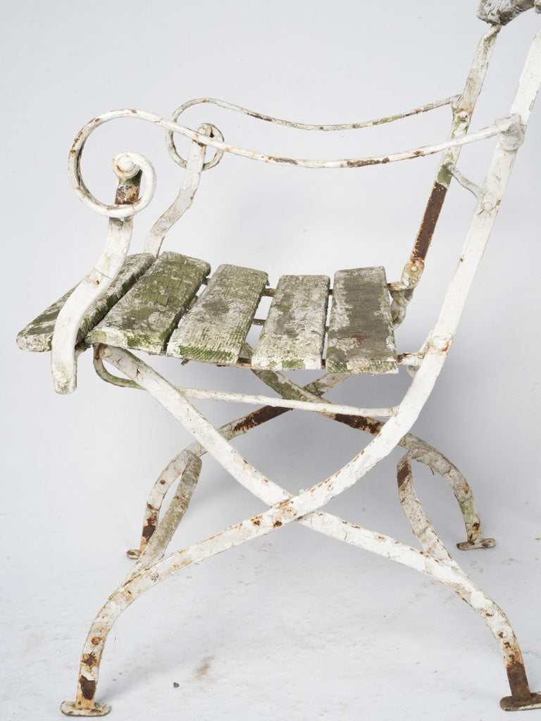 Pair of Antique French Garden Armchairs with Weathered Charm