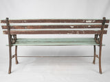 Antique French slatted garden bench - cast iron & timber 48"