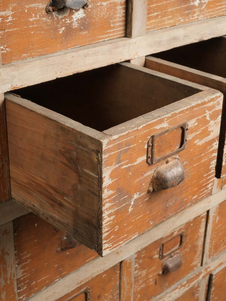 Early 20th-Century Fir Wood Hardware Cabinet w/ 50  Drawers - 100½"