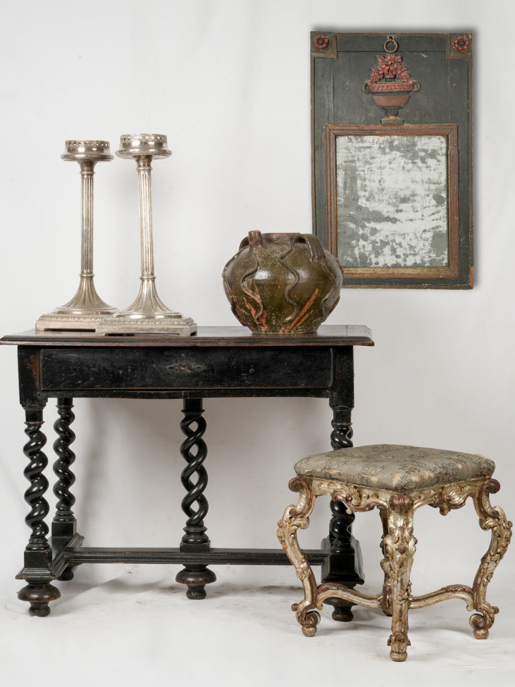 Timeless Silver Leaf Rococo Stool