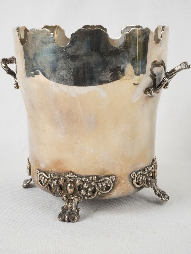 Elegant, antique, silver plate ice bucket