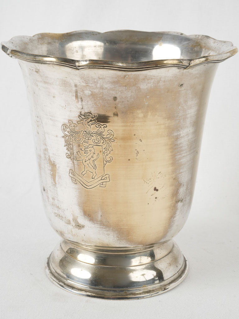 Elegant antique French silver wine cooler