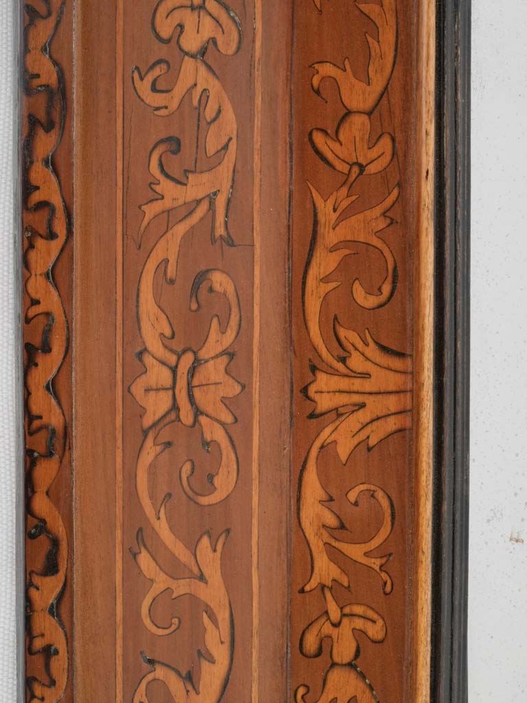 Flamboyant Italian influence marquetry mirror