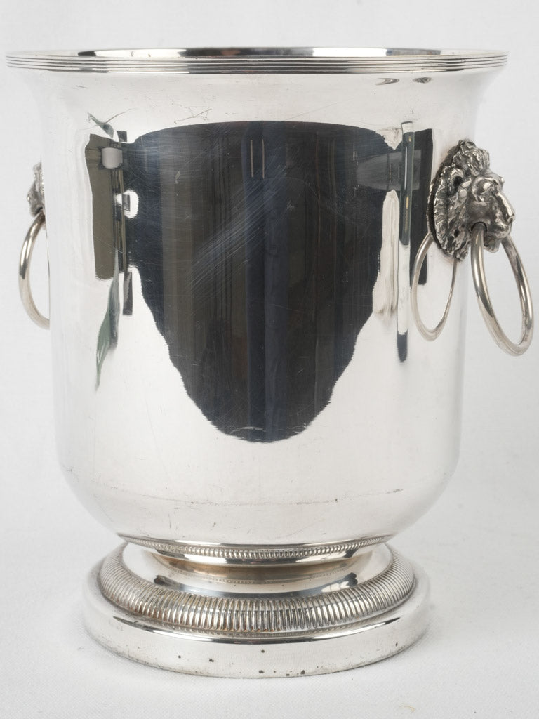 Antique French silver lion-head ice bucket