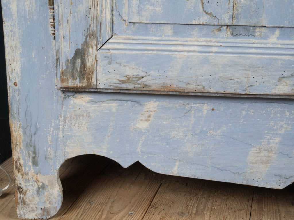 Early 20th-Century French Rustic Blue Pine Wood Buffet