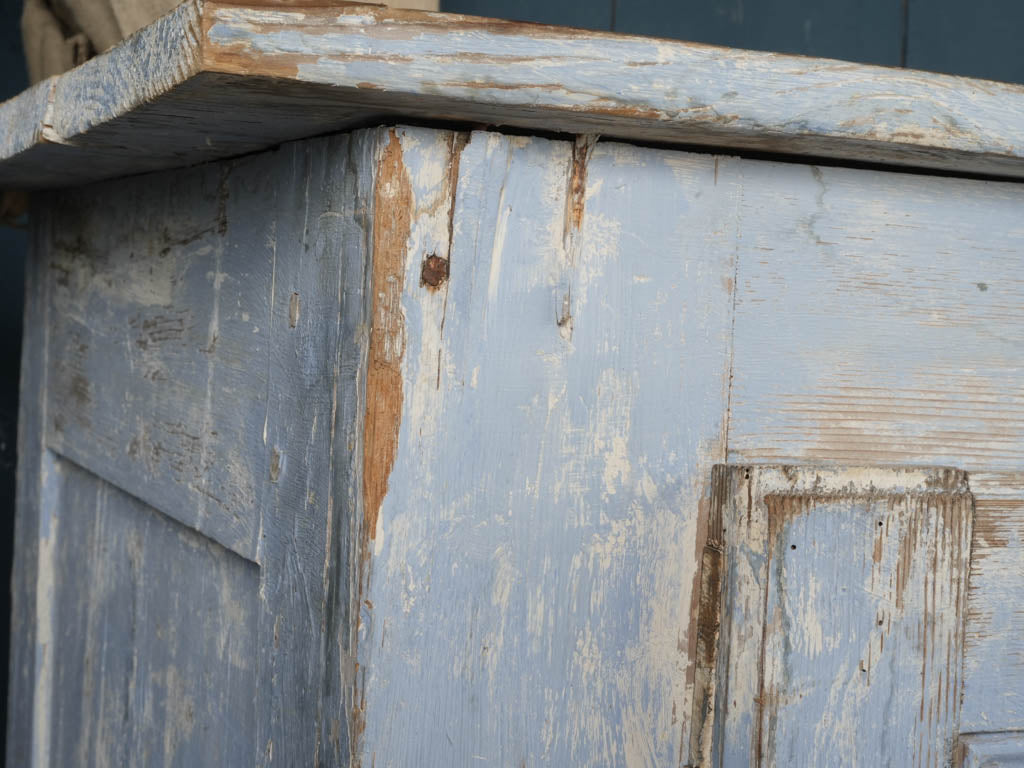 Early 20th-Century French Rustic Blue Pine Wood Buffet