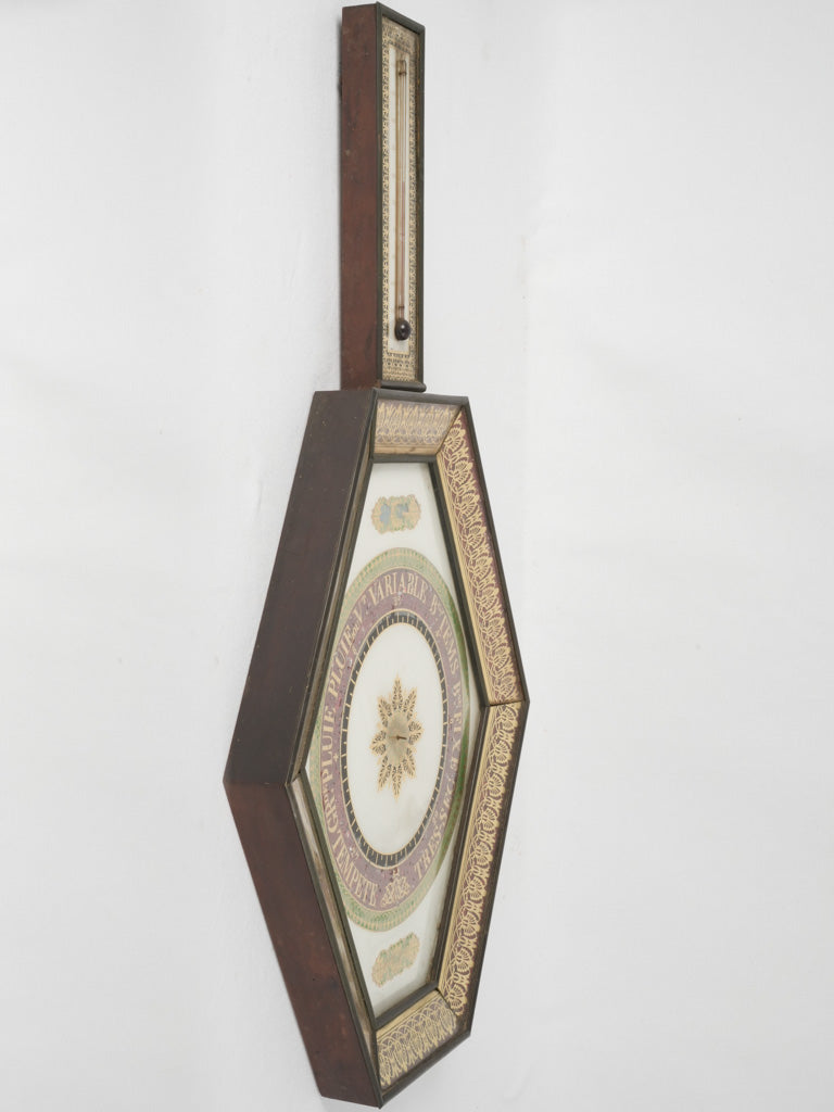 Decorative hexagonal French weather barometer