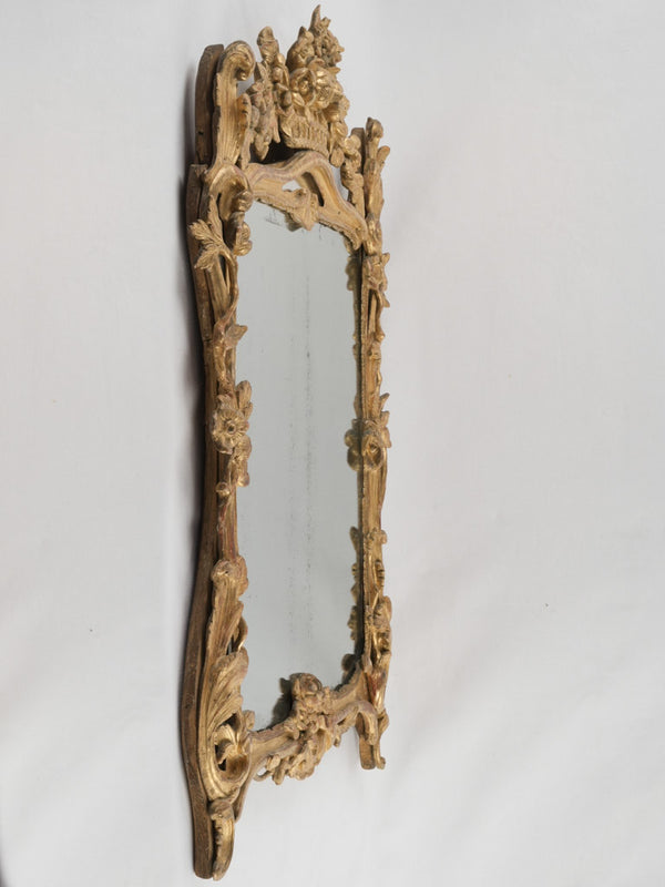 Antique French Carved Floral Mirror 