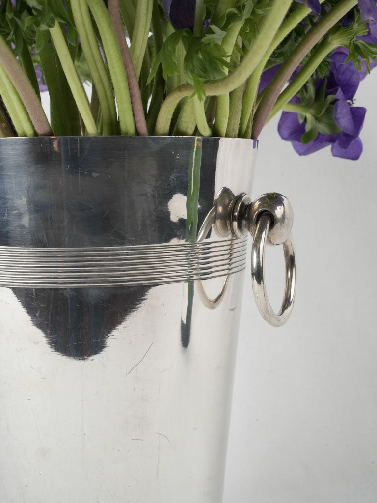 Classy French silverplate anemone vase