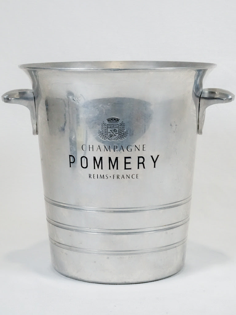 Stylish aluminum Pommery champagne chiller