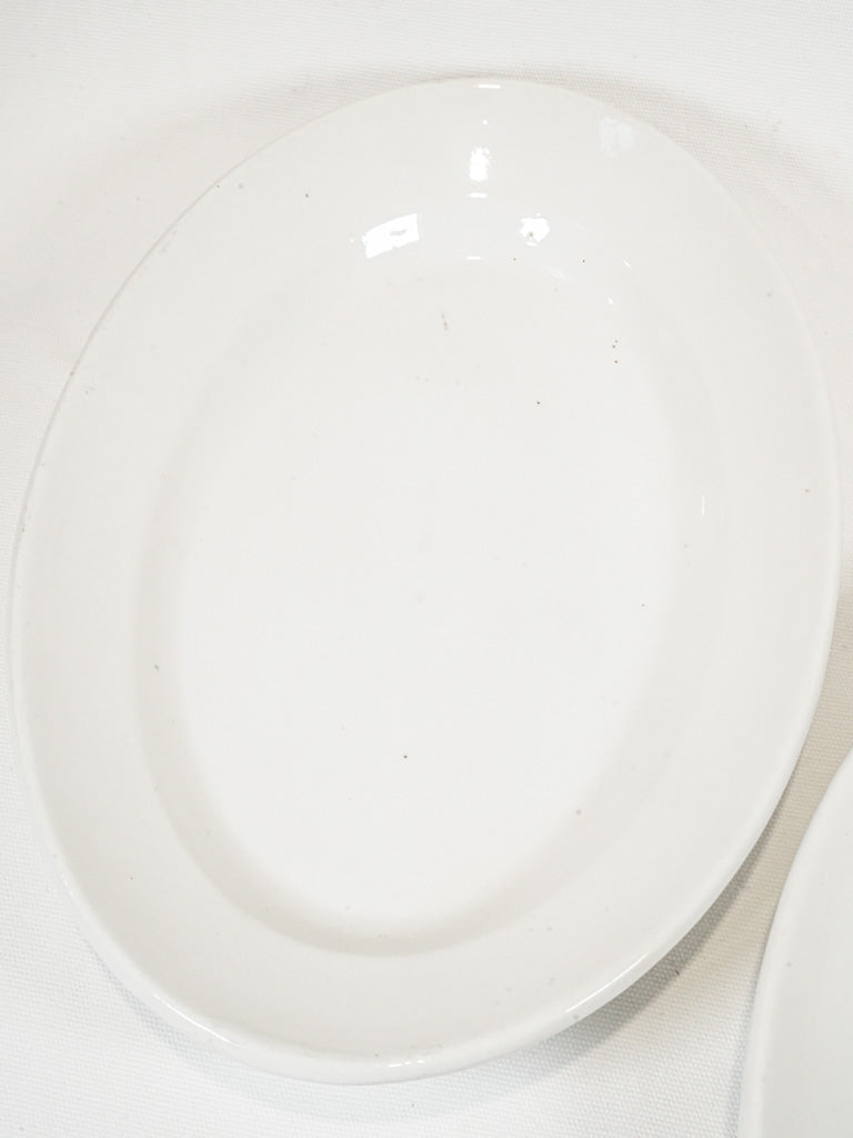 Vintage French white oval restaurant platters