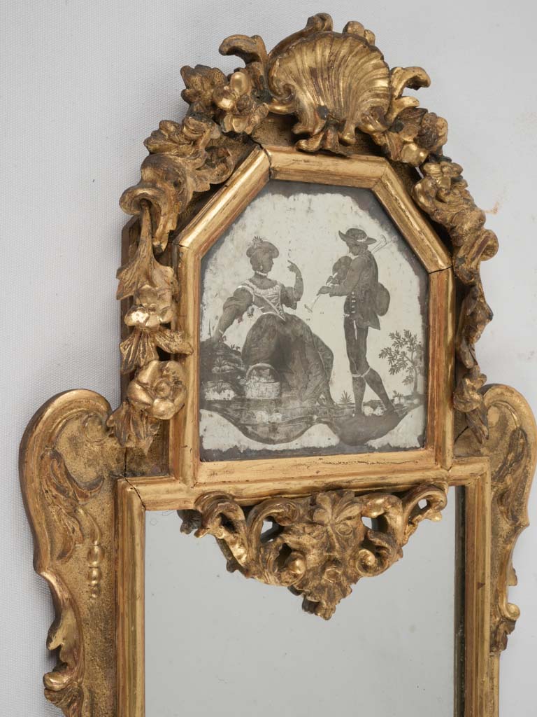 Ornate Venetian Silver-Leafed Mirror