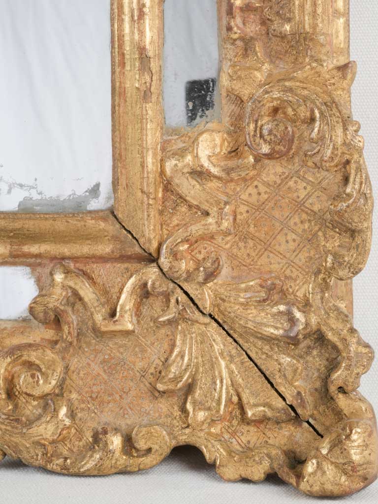 French Louis XIV gilt wall mirror