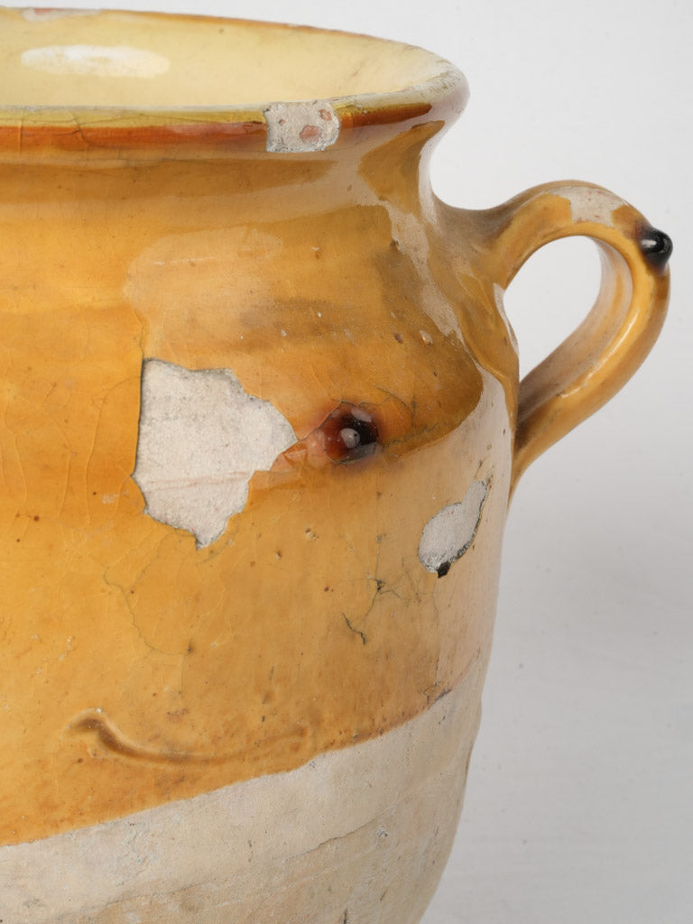 Late 19th-Century French Ocher Confit Pot 9½"