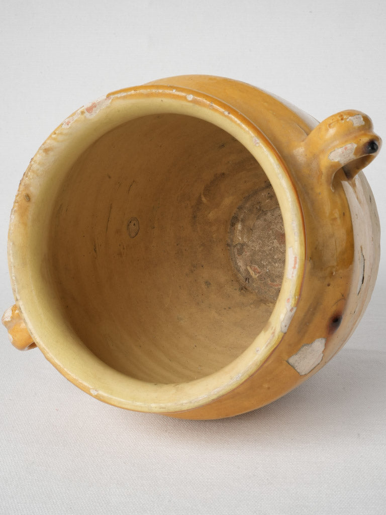 Elegant ocher culinary pottery jar  