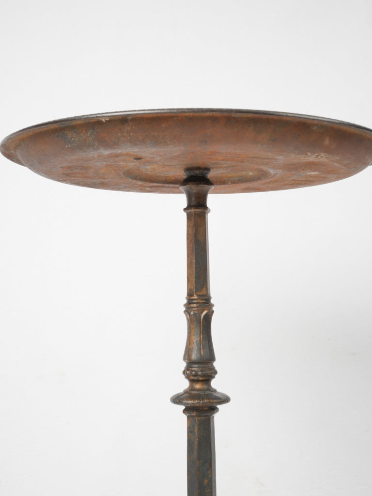 Aged Neoclassical German iron pedestal table