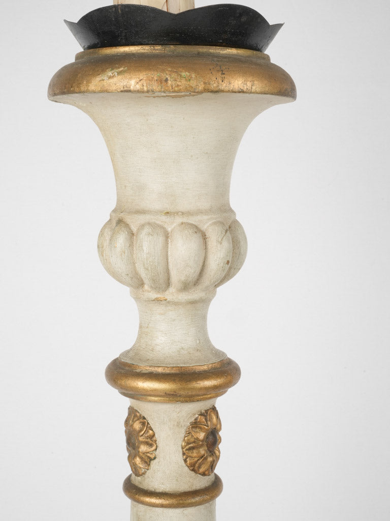 Italian, grand-scale pique cierge candlestick