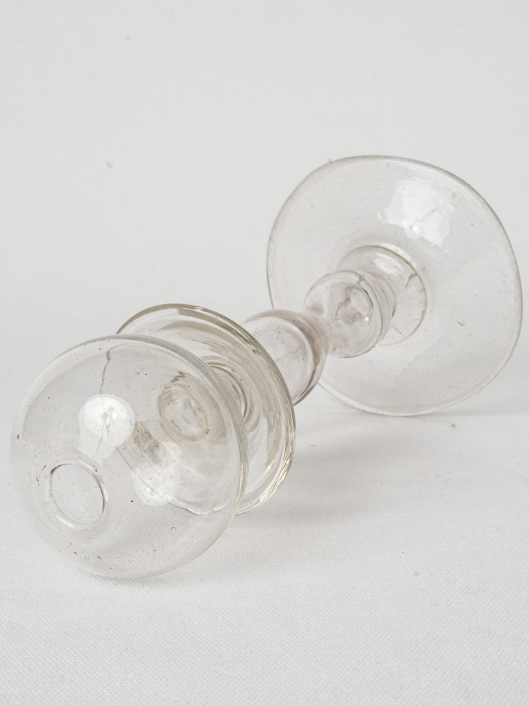 19th-Century French Blown Glass Lacemaker's Oil Lamp 9"