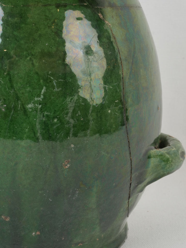 Vintage emerald green glazed jug