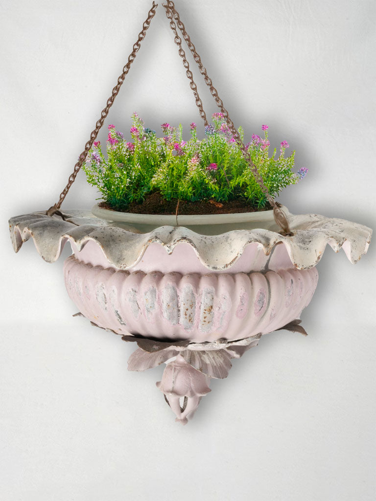 Rare cast iron hanging planter