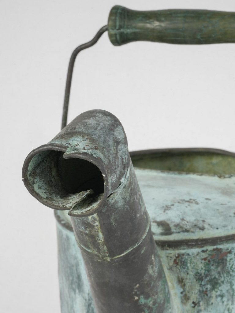 Historical Aged Rustic Verdigris Watering Can