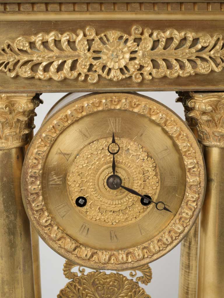 Refined palmette adorned portico clock