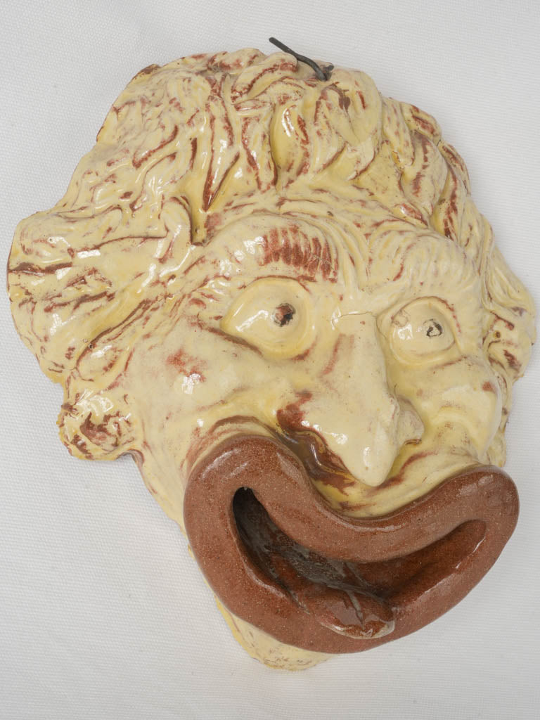 1950s French Terracotta Bacchus Mascaron Wall Sculpture 12½"