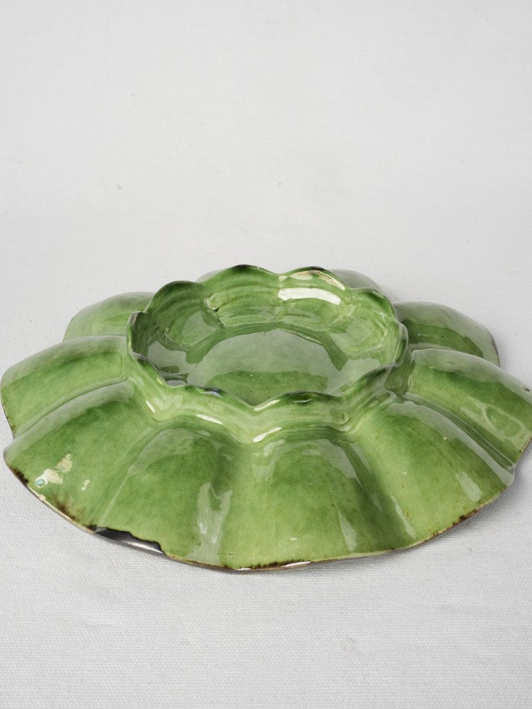 Artisan green glazed French ceramic