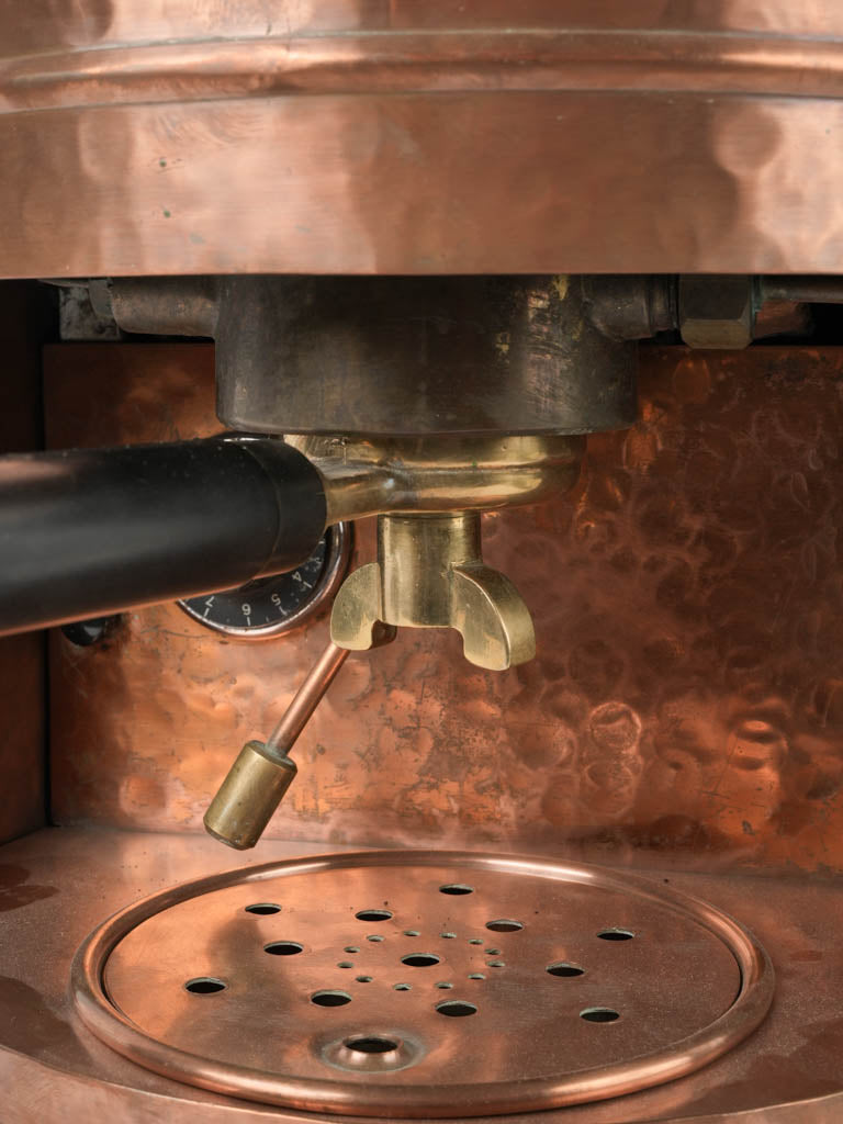 Aged Italian copper espresso machine