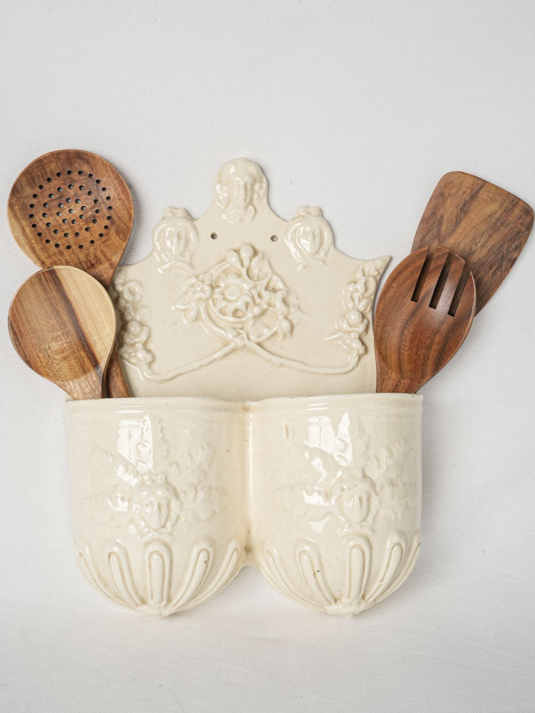 Early 20th-century earthenware cutlery holder