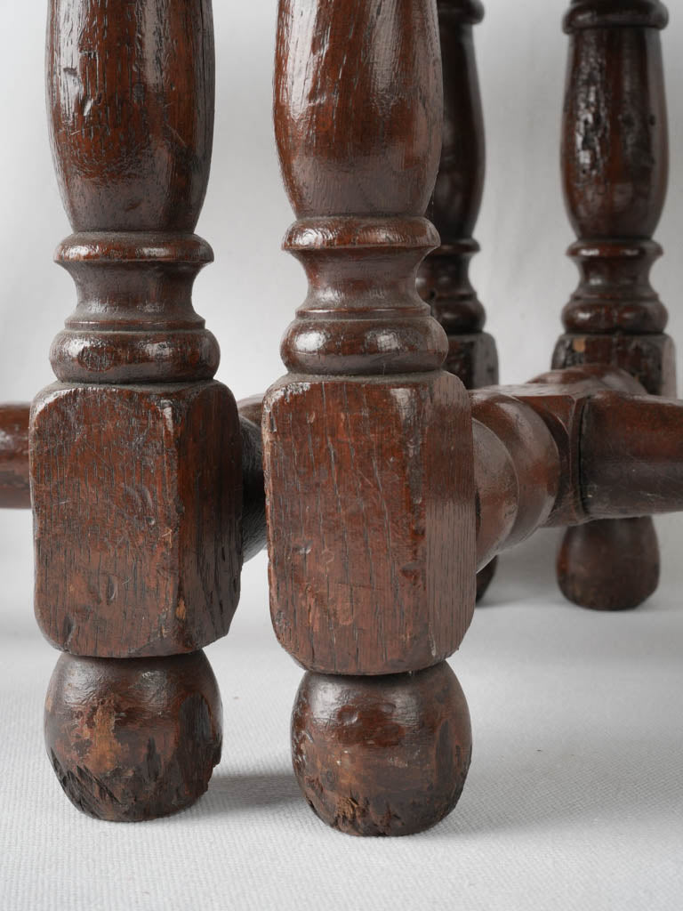 Shapely blue and white wood stools