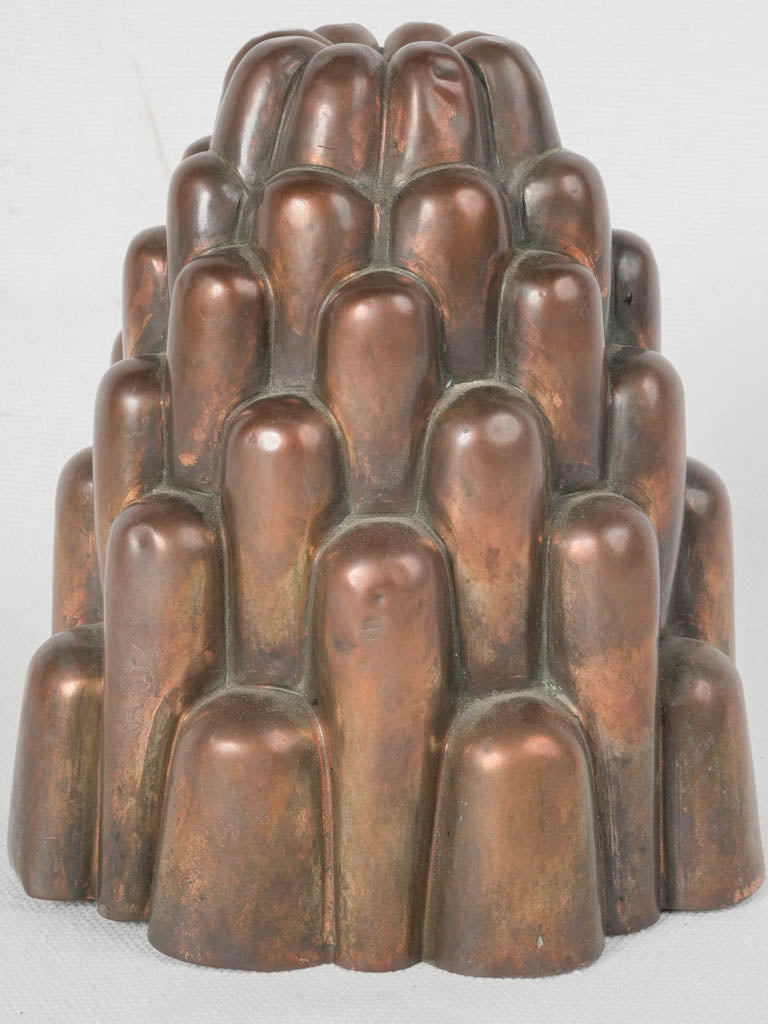 Victorian cascading copper jelly mold