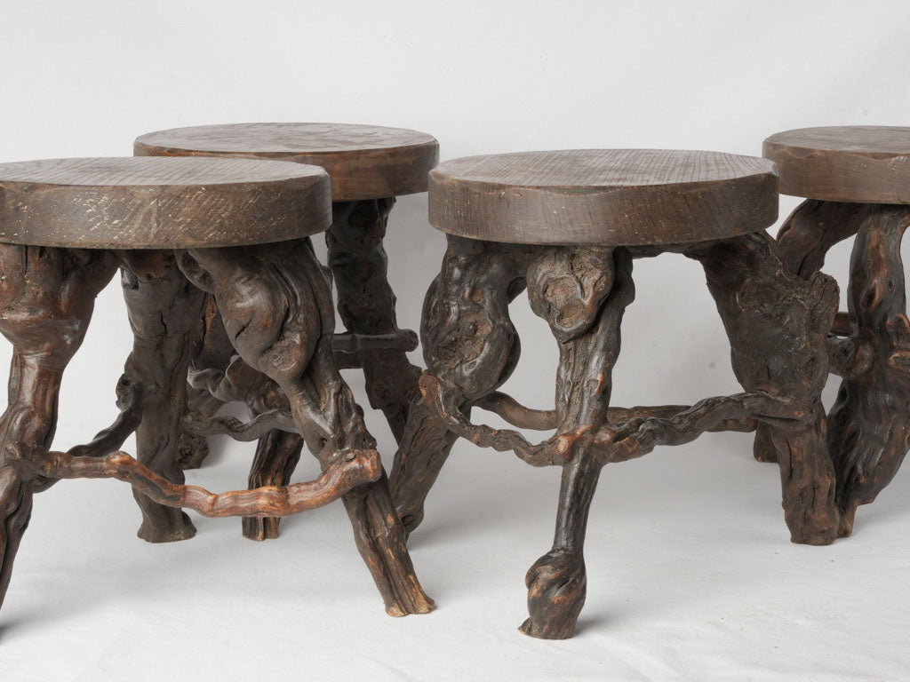 Art Populaire Vine Wood Stools Côtes du Rhône