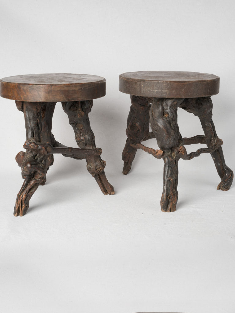 Elegant oak artisan stools