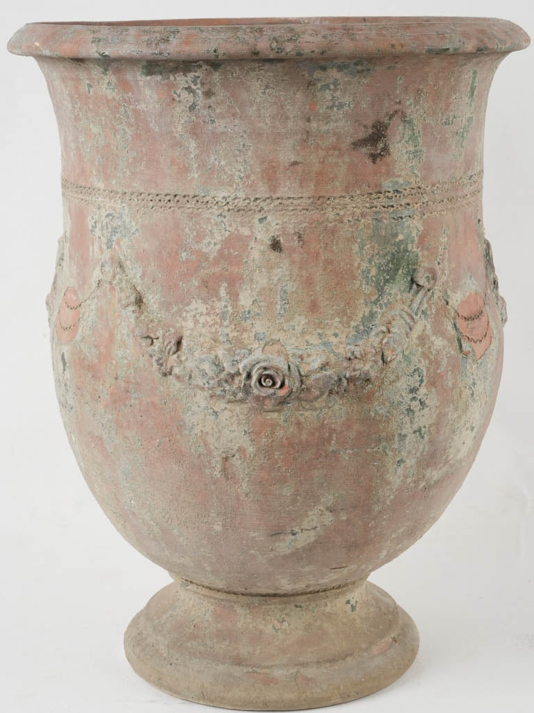 Ornate Anduze urn, historical, weathered