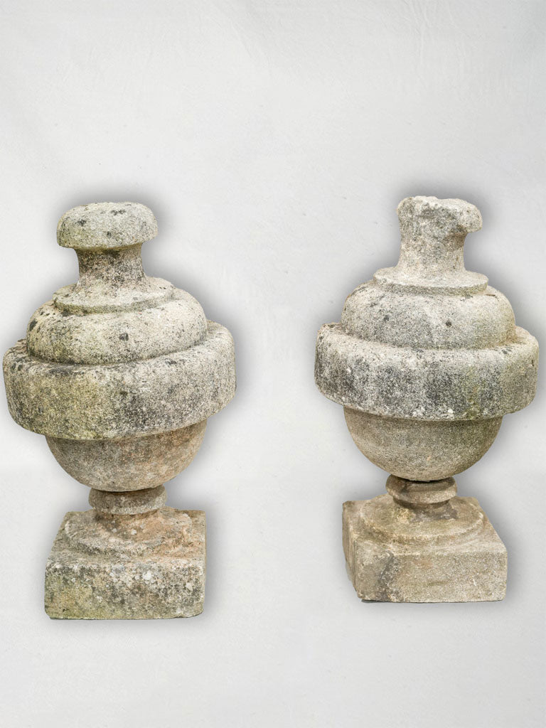 Pair of Antique Stone Finials 18½"