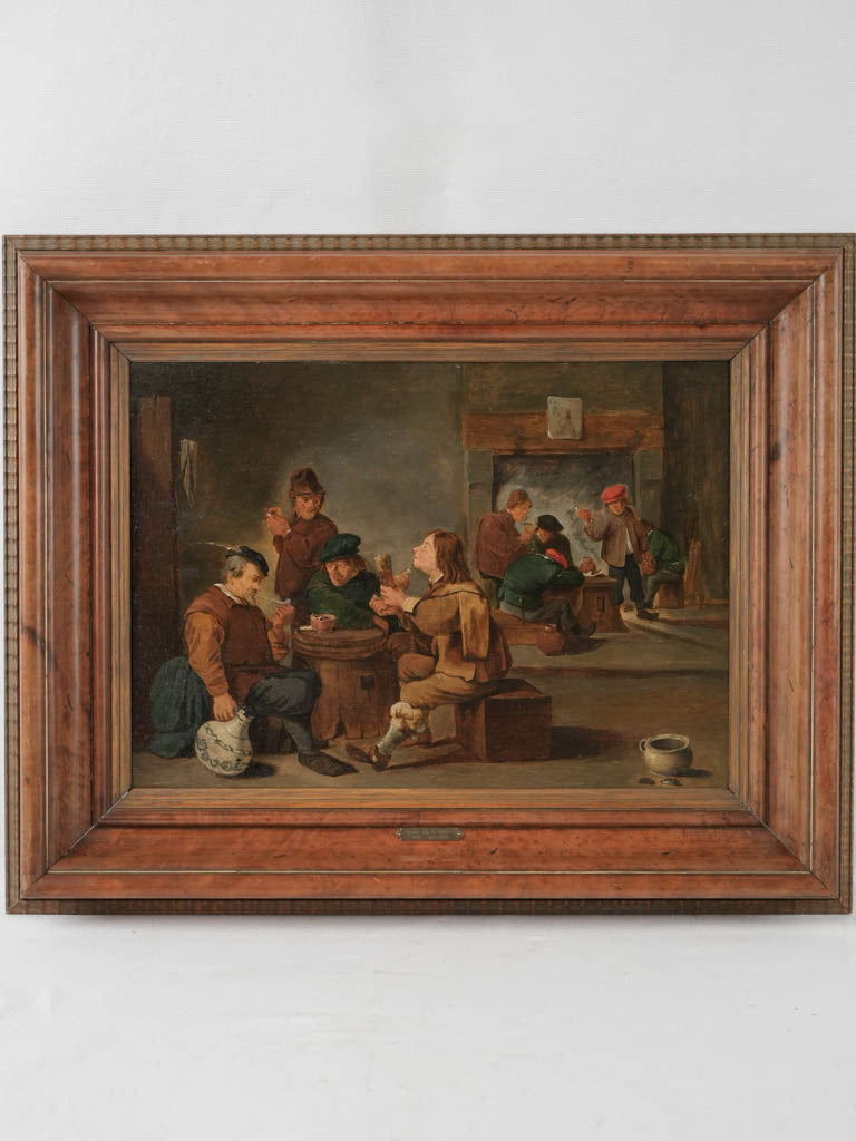 Charming 18th-century Dutch painted tavern scene