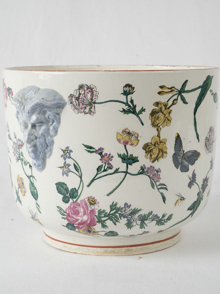 Antique French floral jardinière cachepot