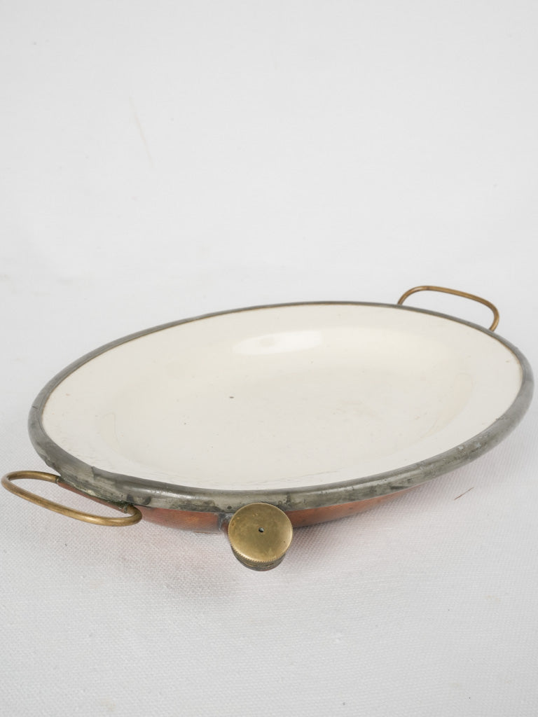 Vintage English copper warming dish