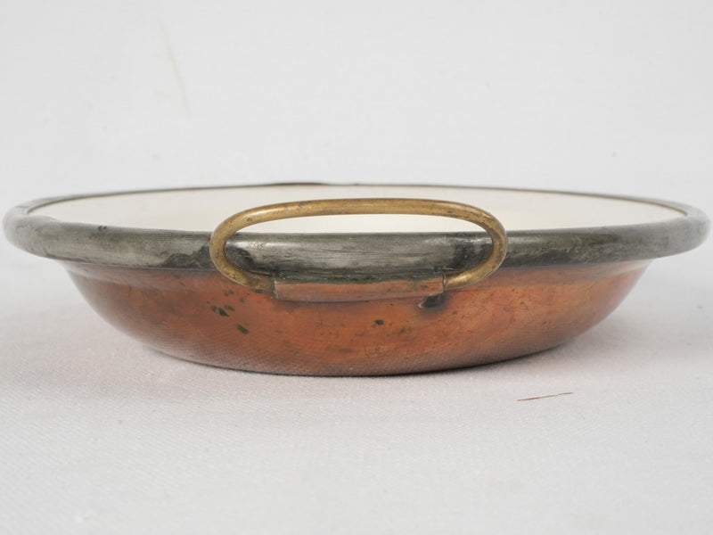 Aged copper with porcelain interior dish