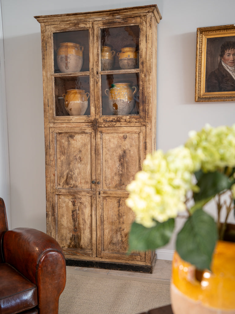 Tall narrow vitrine / armoire - 19th century 87½" x 39"