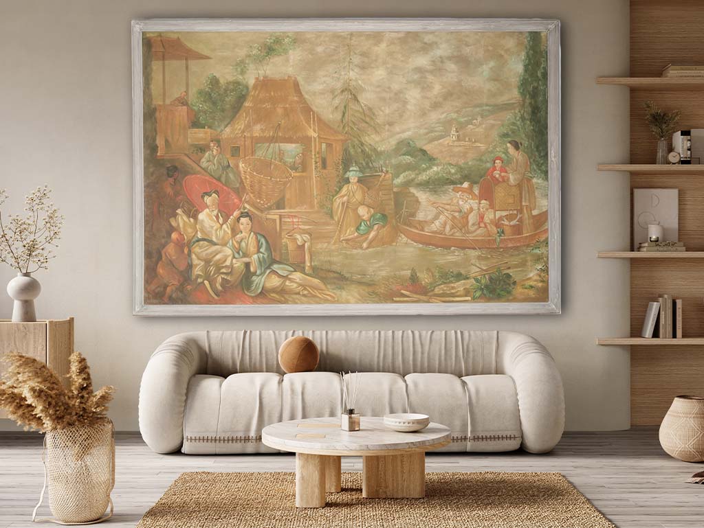 Vintage classical Chinoiserie canvas art