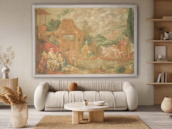 Vintage classical Chinoiserie canvas art