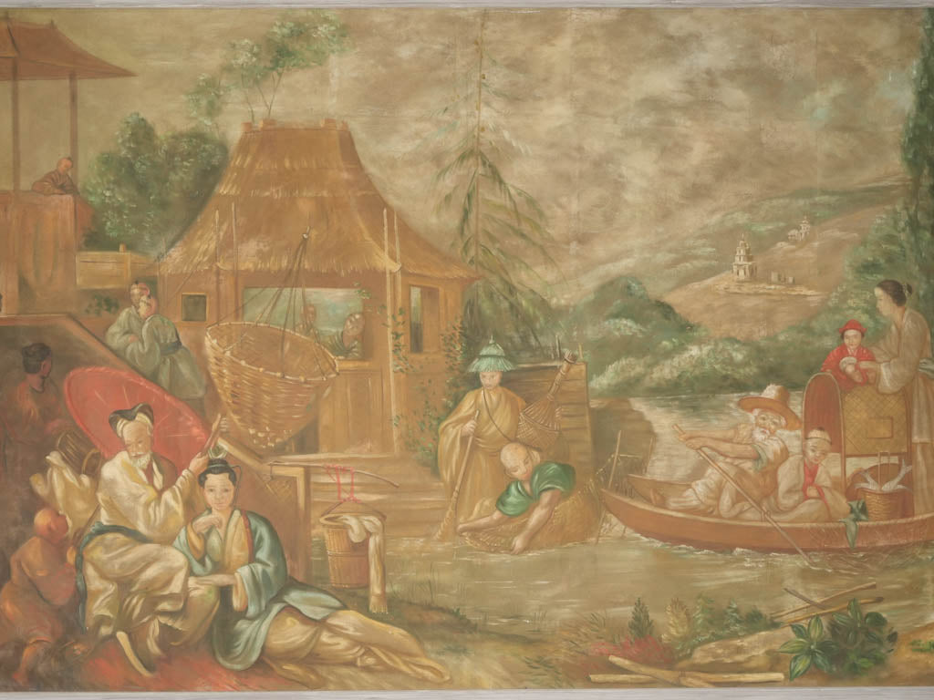 Intricate French Napolean III Chinoiserie painting