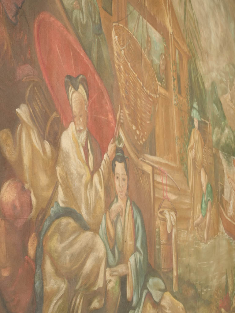 Detailed French Chinoiserie artistic canvas