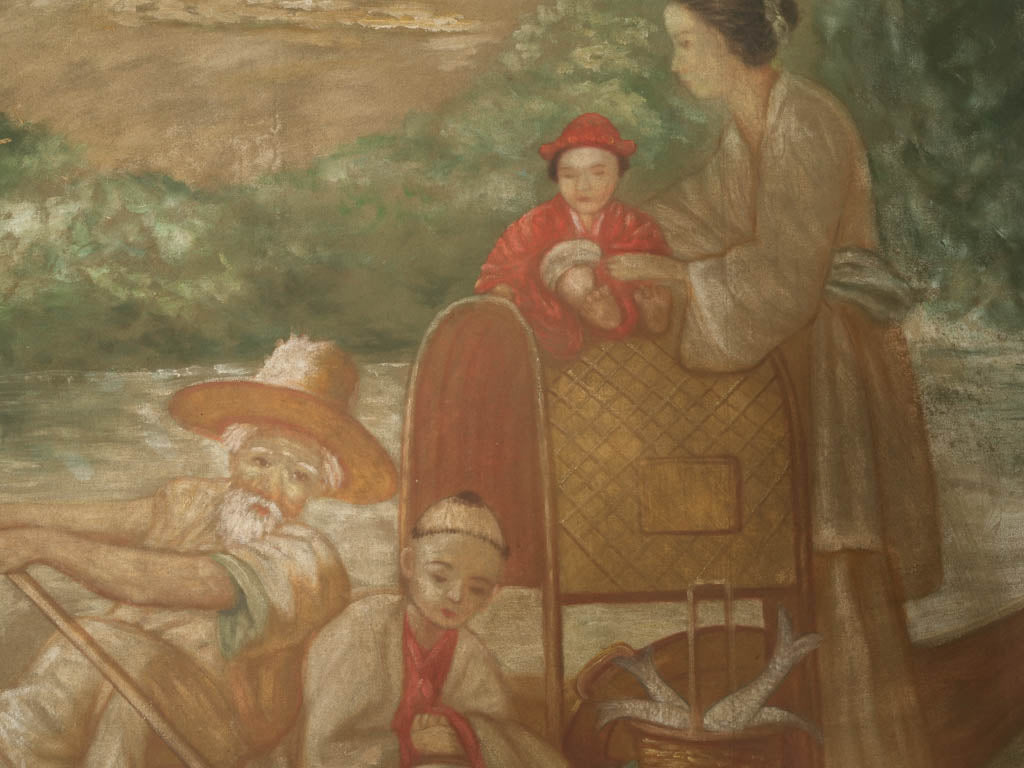 Elegant French Chinoiserie art on canvas