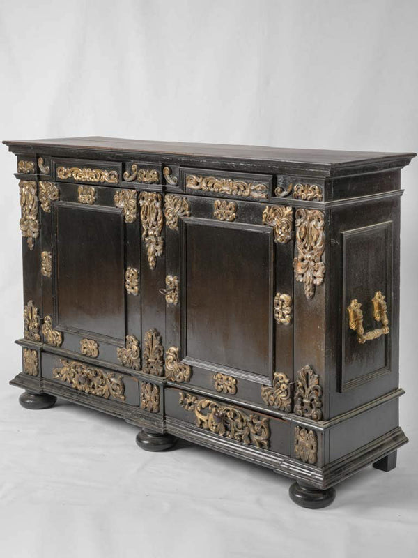 Antique Italian ebonized wood cabinet